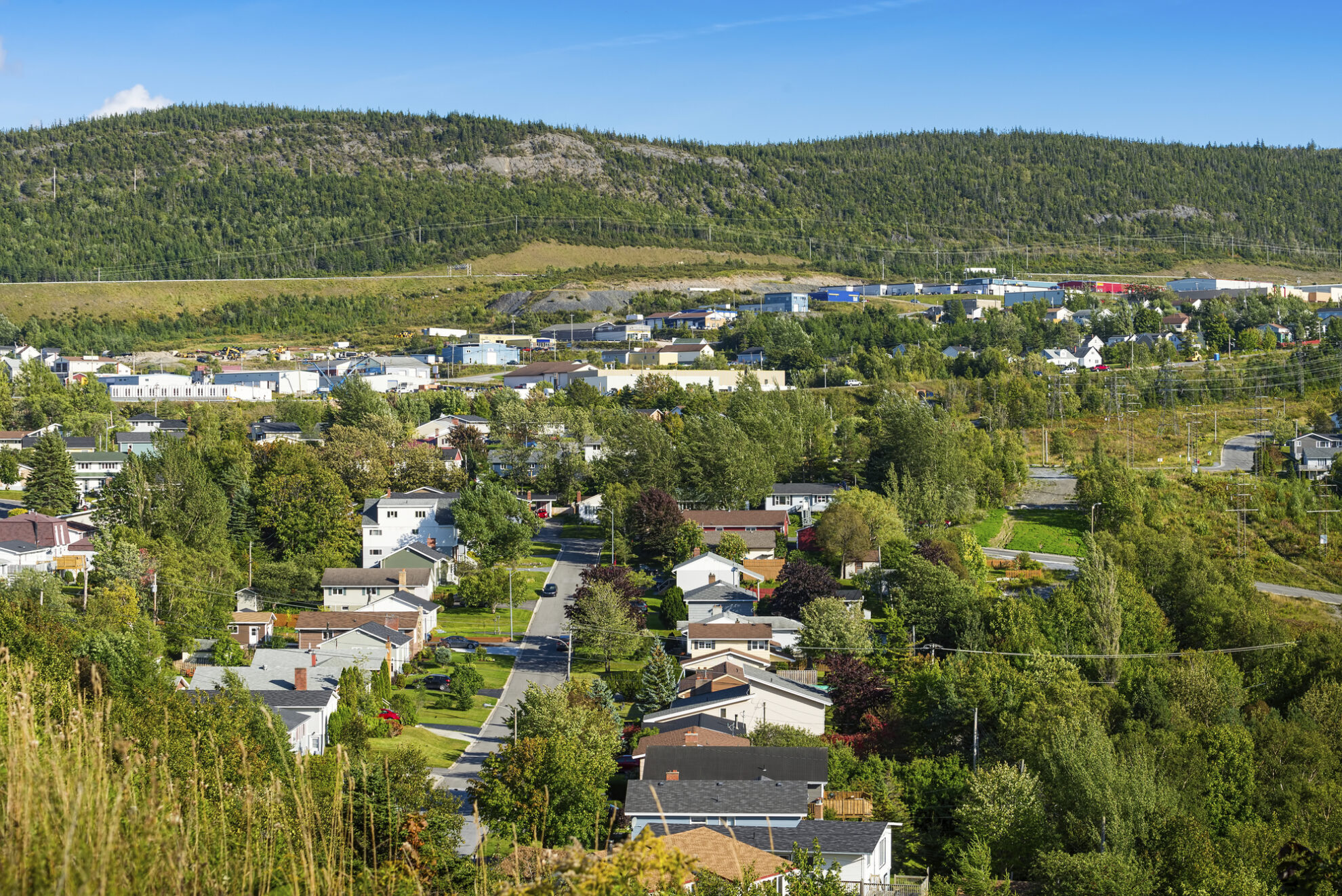 Panoramablick über Corner Brook und Umland, Kanada