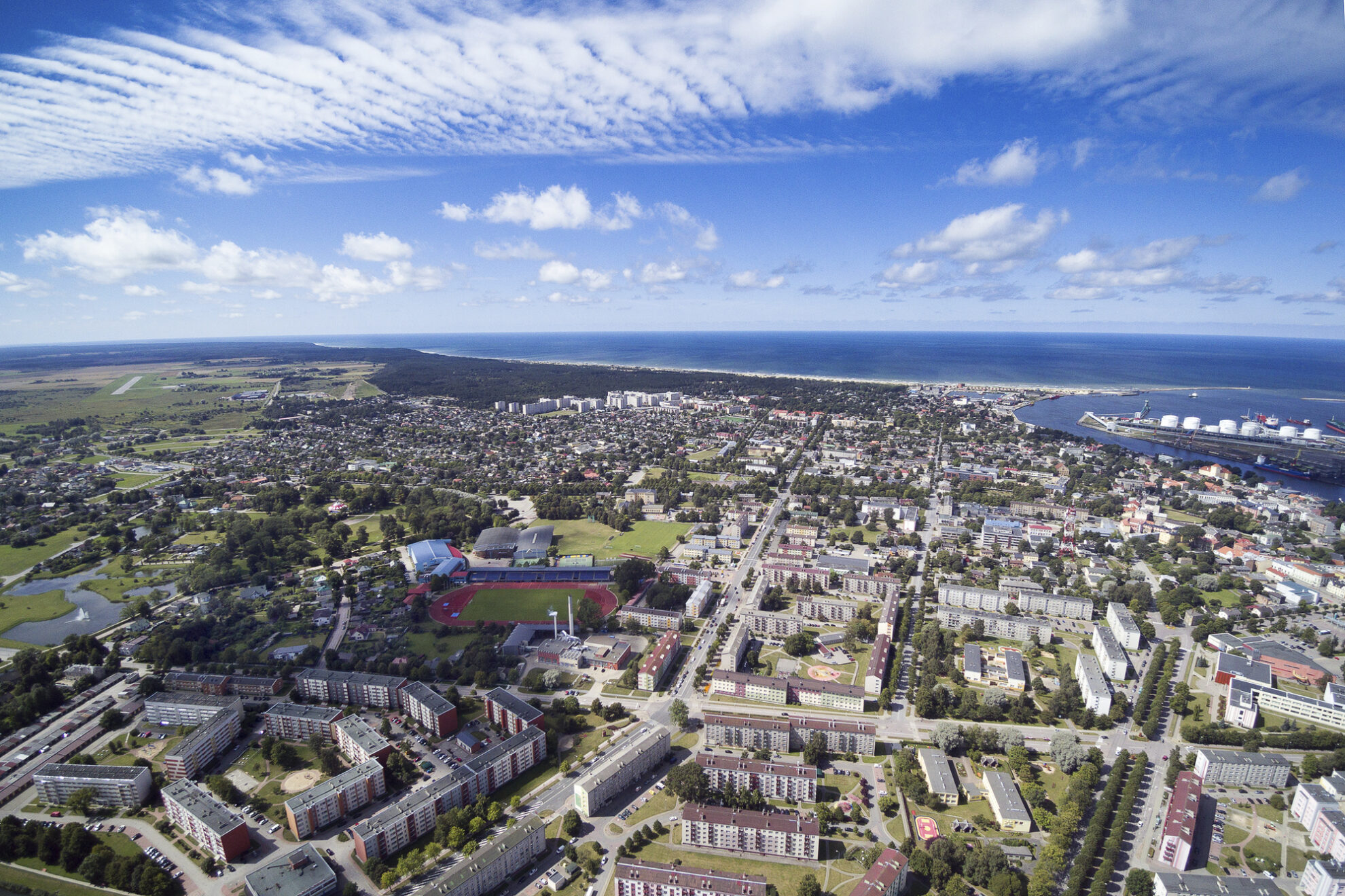 Ventpils aus der Vogelperspektive, Lettland