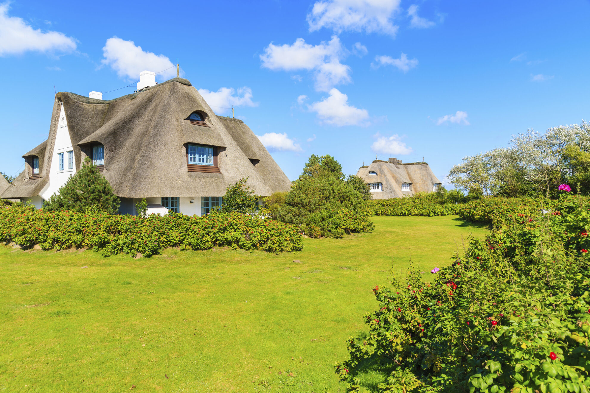 Reedgedecktes Haus in Keitum auf Sylt, Deutschland