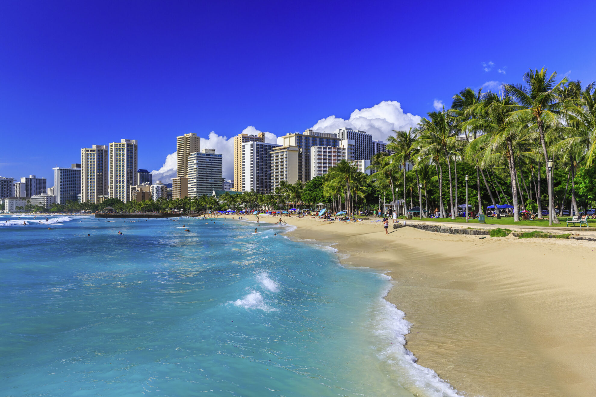 Wakiki Strand von Honolulu, Hawaii