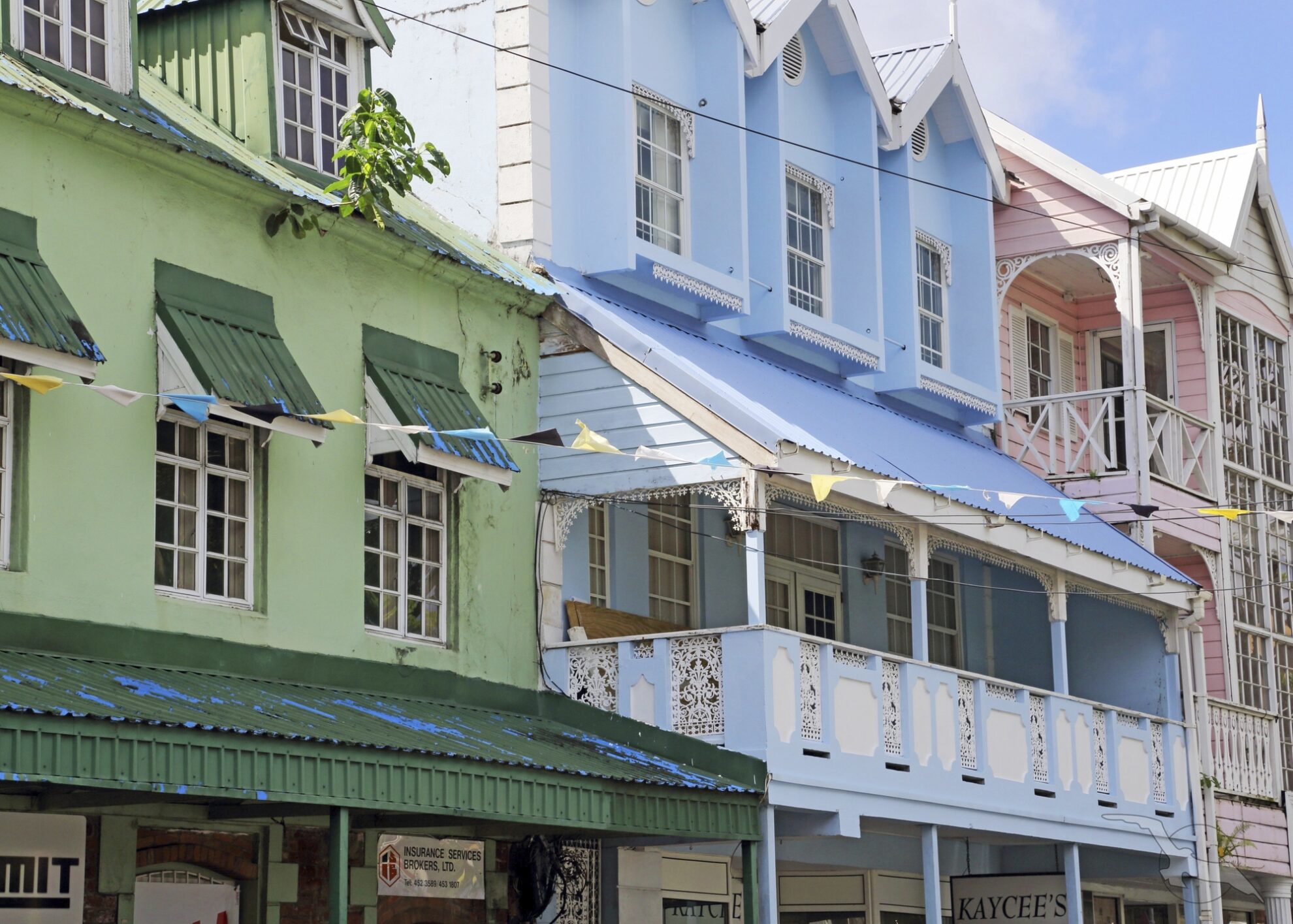 Traditionelle Gebäude in Castries, St. Lucia