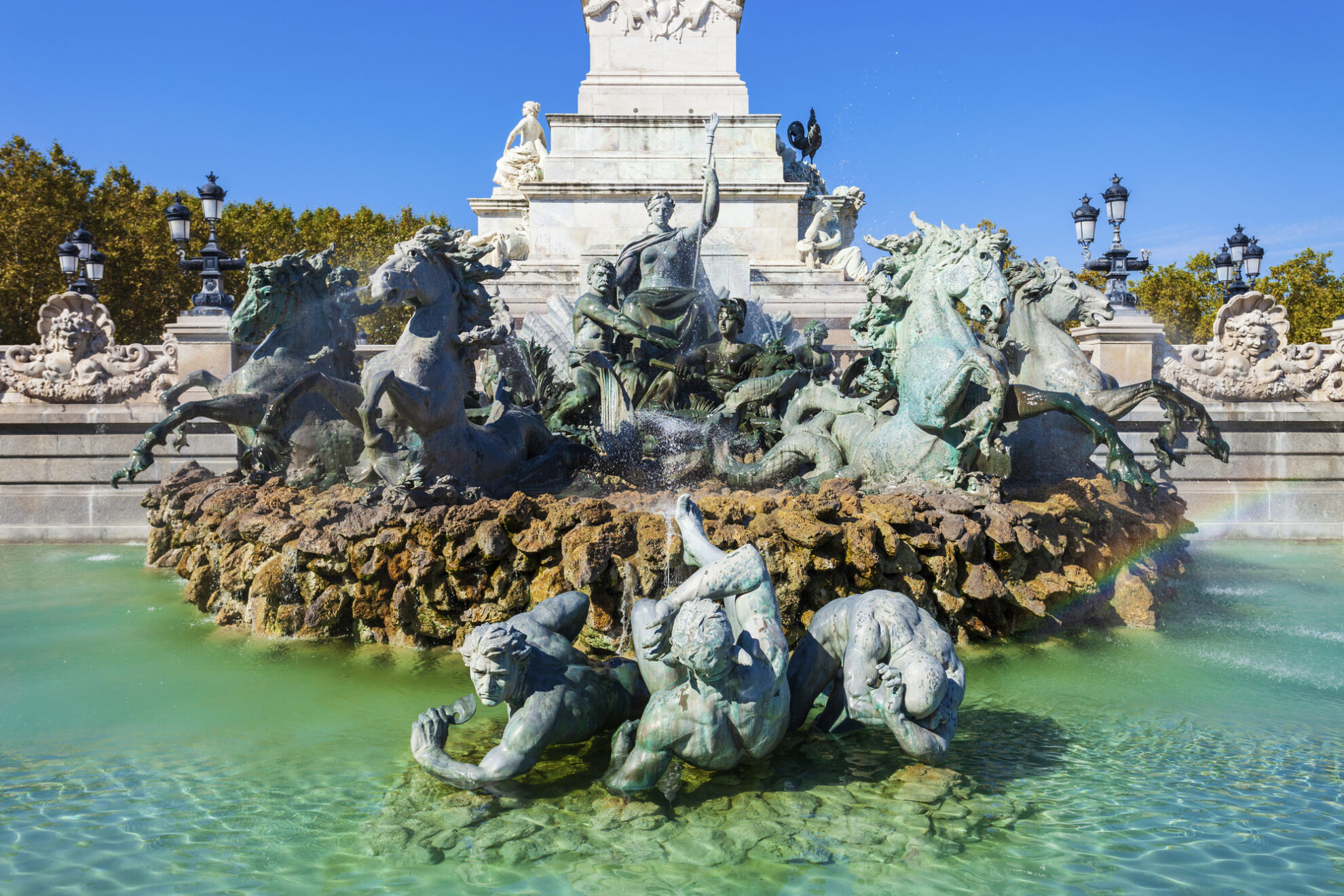 Brunnen "Monument aux Girondins" in Bordeaux, Frankreich