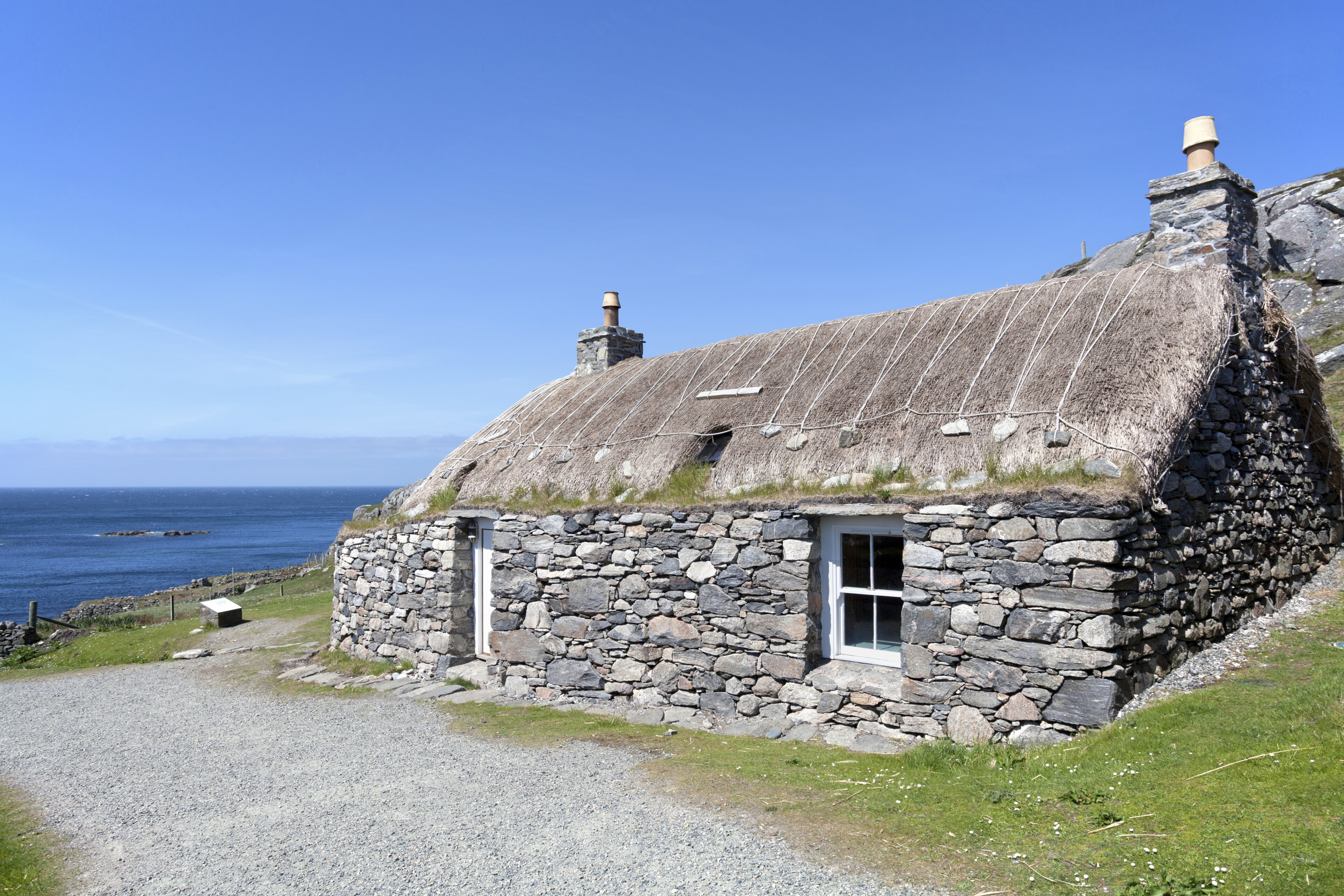 Steinhaus im Freilichtmuseum "The Gearranan Blackhouses", Schottland