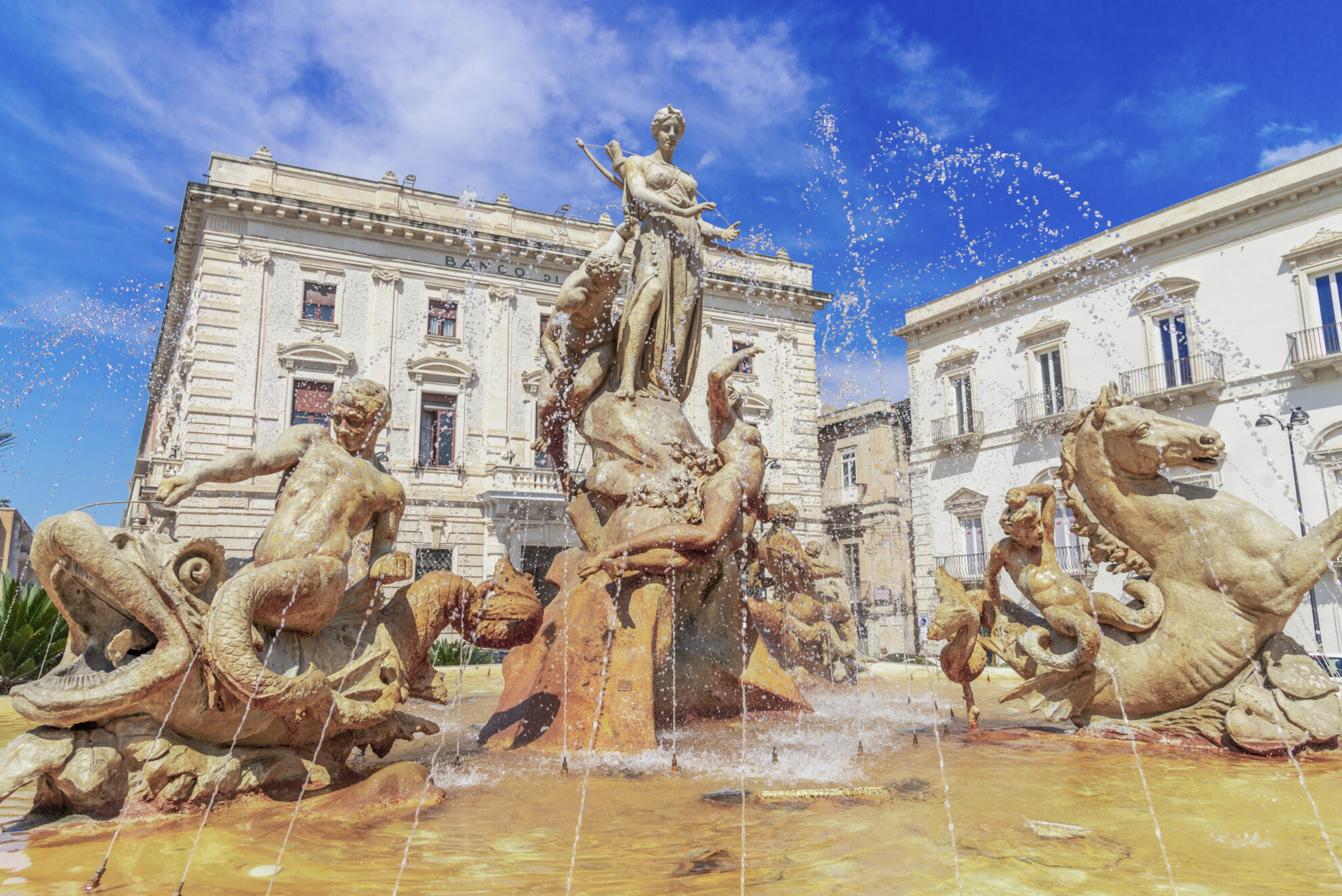 Springbrunnen der Diana in Syrakus, Italien