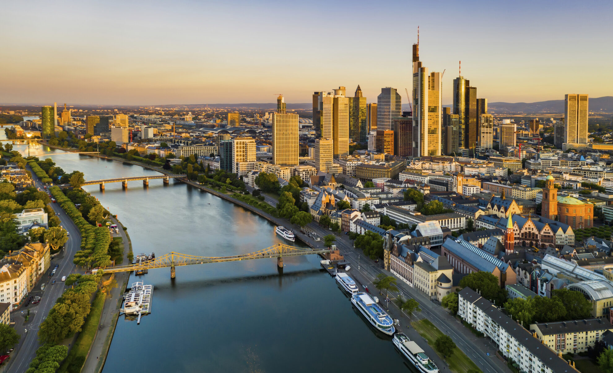 Luftaufnahme von Frankfurt am Main, Deutschland