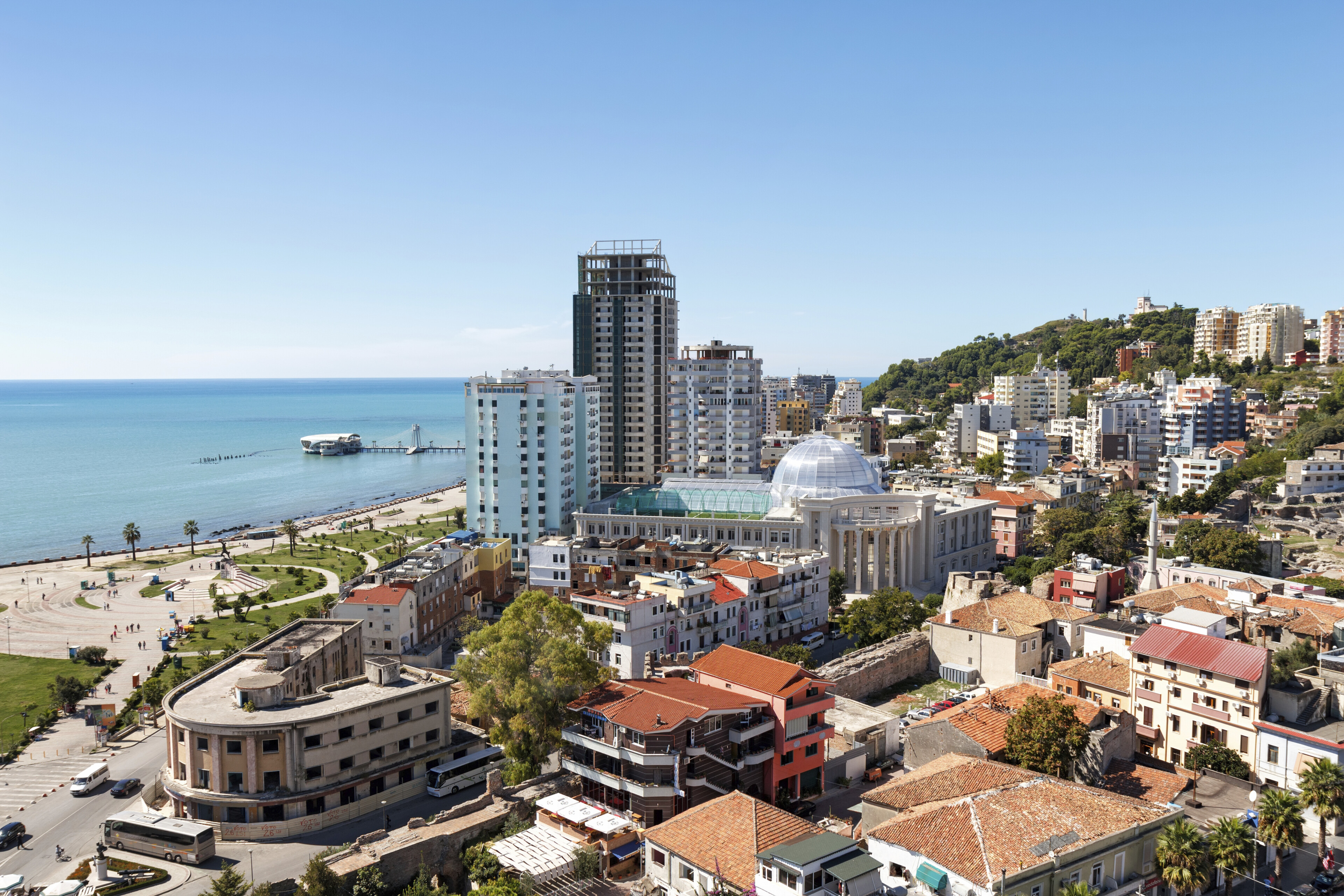 Aussicht auf die Stadt Durres, Albanien