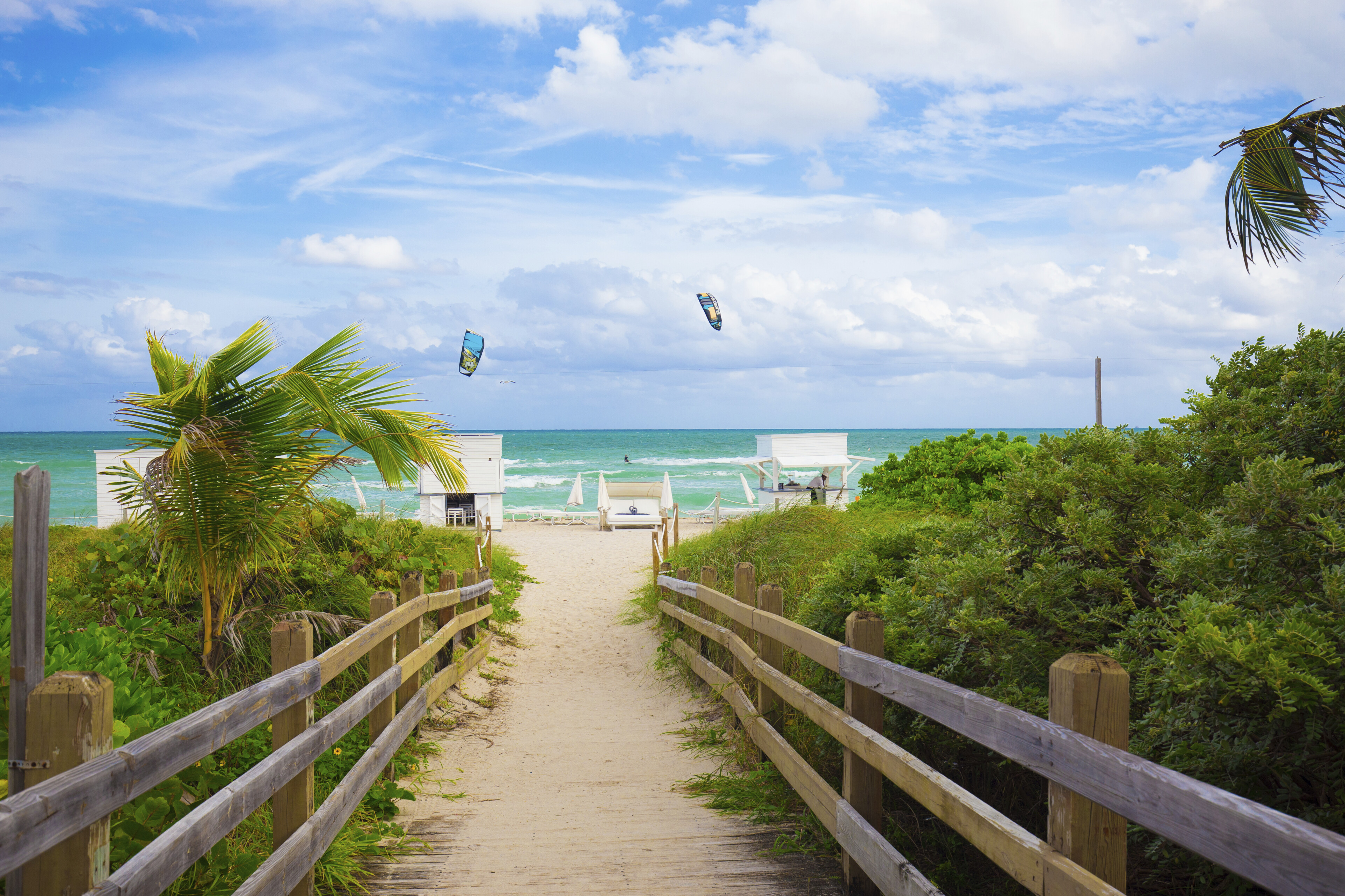 Weg zum Strand von Miami, USA