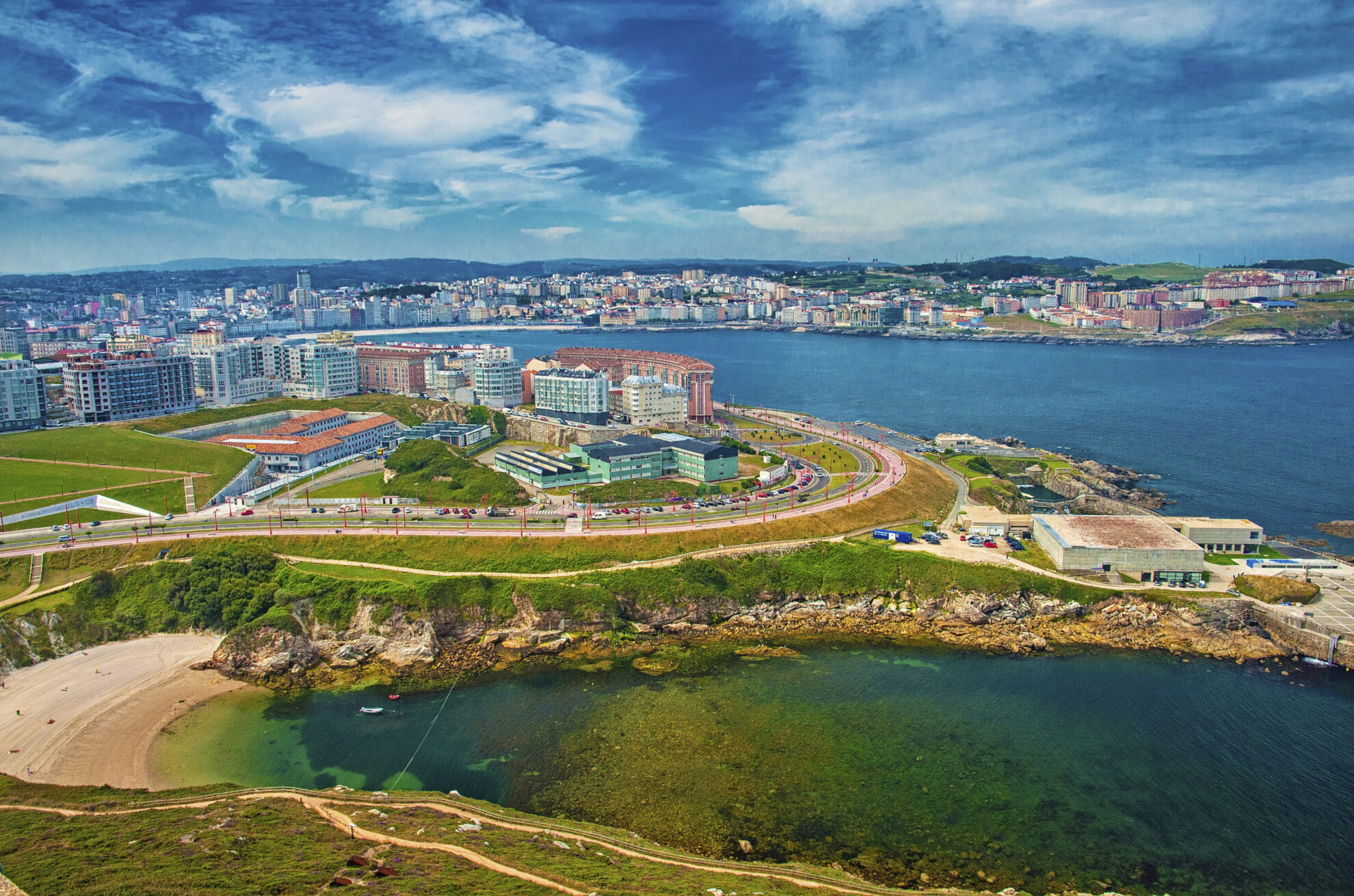 Luftansicht von La Coruña, Spanien