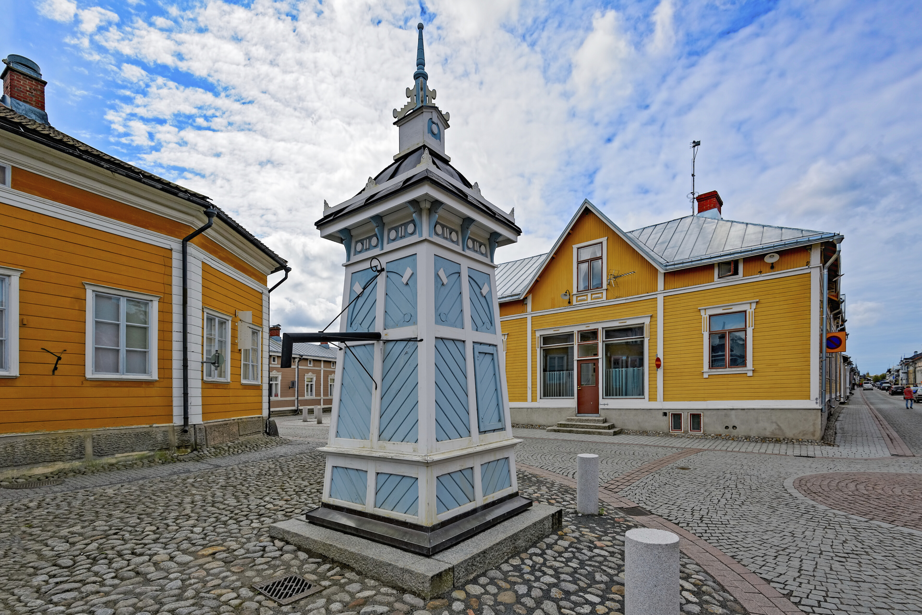 Historische Wasserpumpe in Rauma, Finnland